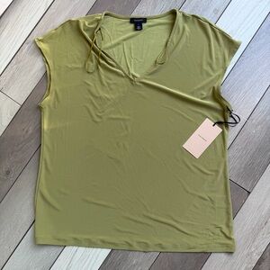 Halogen V-Neck Olive Blouse